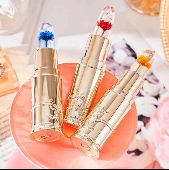 NWT 2-Blue Jelly Flower Color Changing Lip Oil Lipstick - Picture 2 of 5